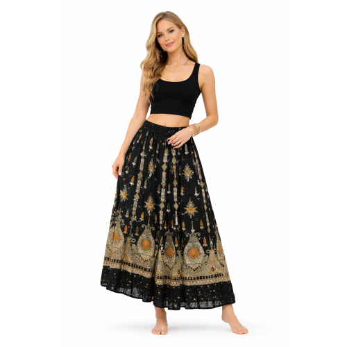 Women’s Gold Skirt with Sequin Work | Party Wear Gild Skirt | Available With & Without Work | Multiple Shades | Lightweight Festive Skirt