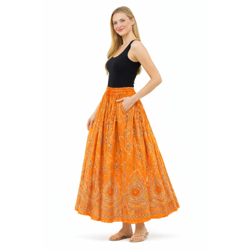Women’s Gold Skirt with Sequin Work | Party Wear Gild Skirt | Available With & Without Work | Multiple Shades | Lightweight Festive Skirt