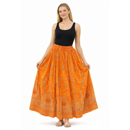Women’s Gold Skirt with Sequin Work | Party Wear Gild Skirt | Available With & Without Work | Multiple Shades | Lightweight Festive Skirt