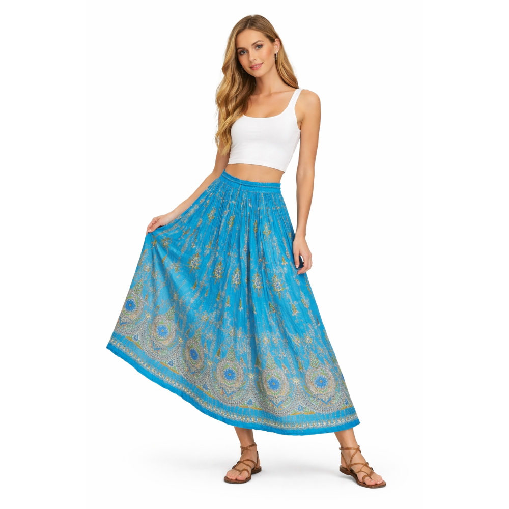 Women’s Gold Skirt with Sequin Work | Party Wear Gild Skirt | Available With & Without Work | Multiple Shades | Lightweight Festive Skirt