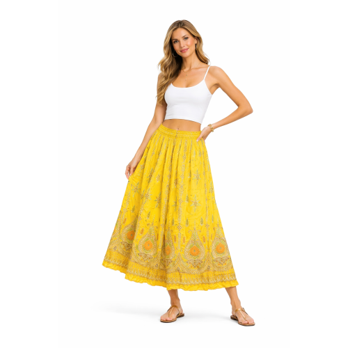 Women’s Gold Skirt with Sequin Work | Party Wear Gild Skirt | Available With & Without Work | Multiple Shades | Lightweight Festive Skirt