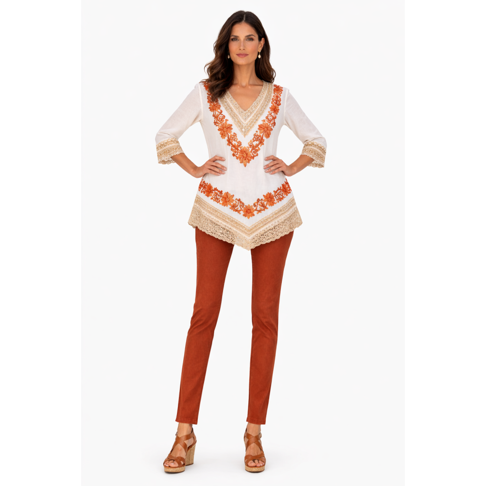 Women’s Pure Cotton Top | Natural Off-White Color | Breathable Summer Wear | Available in 5 Sizes | Casual & Daily Wear
