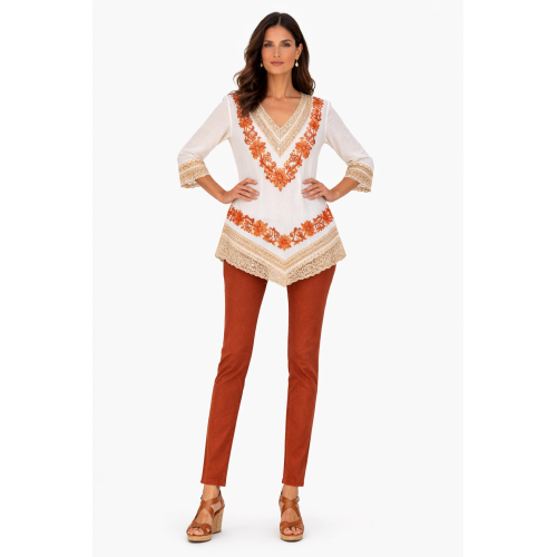 Women’s Pure Cotton Top | Natural Off-White Color | Breathable Summer Wear | Available in 5 Sizes | Casual & Daily Wear