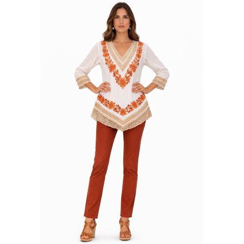 Women’s Pure Cotton Top | Natural Off-White Color | Breathable Summer Wear | Available in 5 Sizes | Casual & Daily Wear
