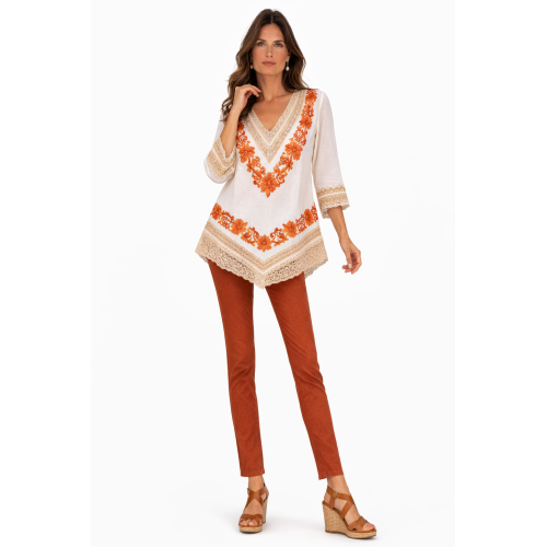 Women’s Pure Cotton Top | Natural Off-White Color | Breathable Summer Wear | Available in 5 Sizes | Casual & Daily Wear