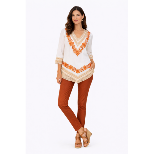 Women’s Pure Cotton Top | Natural Off-White Color | Breathable Summer Wear | Available in 5 Sizes | Casual & Daily Wear
