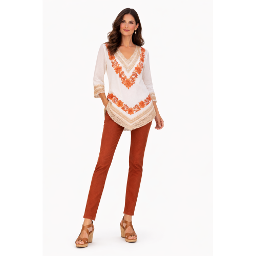 Women’s Pure Cotton Top | Natural Off-White Color | Breathable Summer Wear | Available in 5 Sizes | Casual & Daily Wear