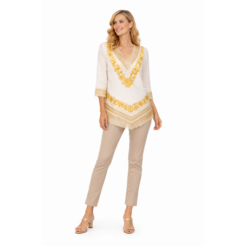 Women’s Pure Cotton Top | Natural Off-White Color | Breathable Summer Wear | Available in 5 Sizes | Casual & Daily Wear