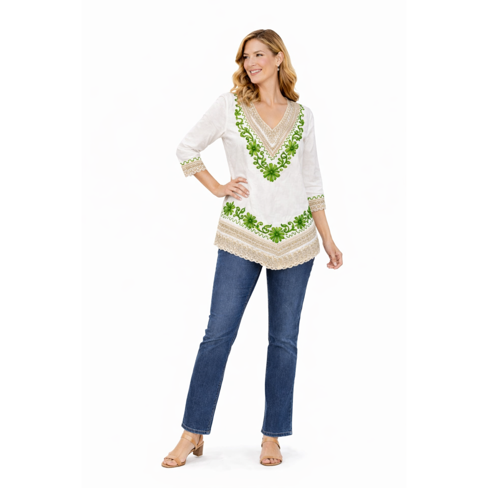 Women’s Pure Cotton Top | Natural Off-White Color | Breathable Summer Wear | Available in 5 Sizes | Casual & Daily Wear