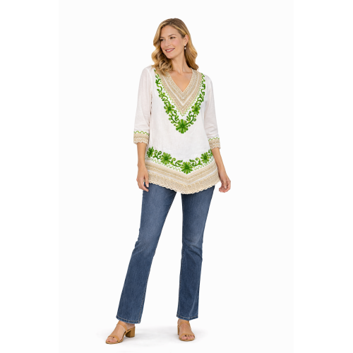 Women’s Pure Cotton Top | Natural Off-White Color | Breathable Summer Wear | Available in 5 Sizes | Casual & Daily Wear