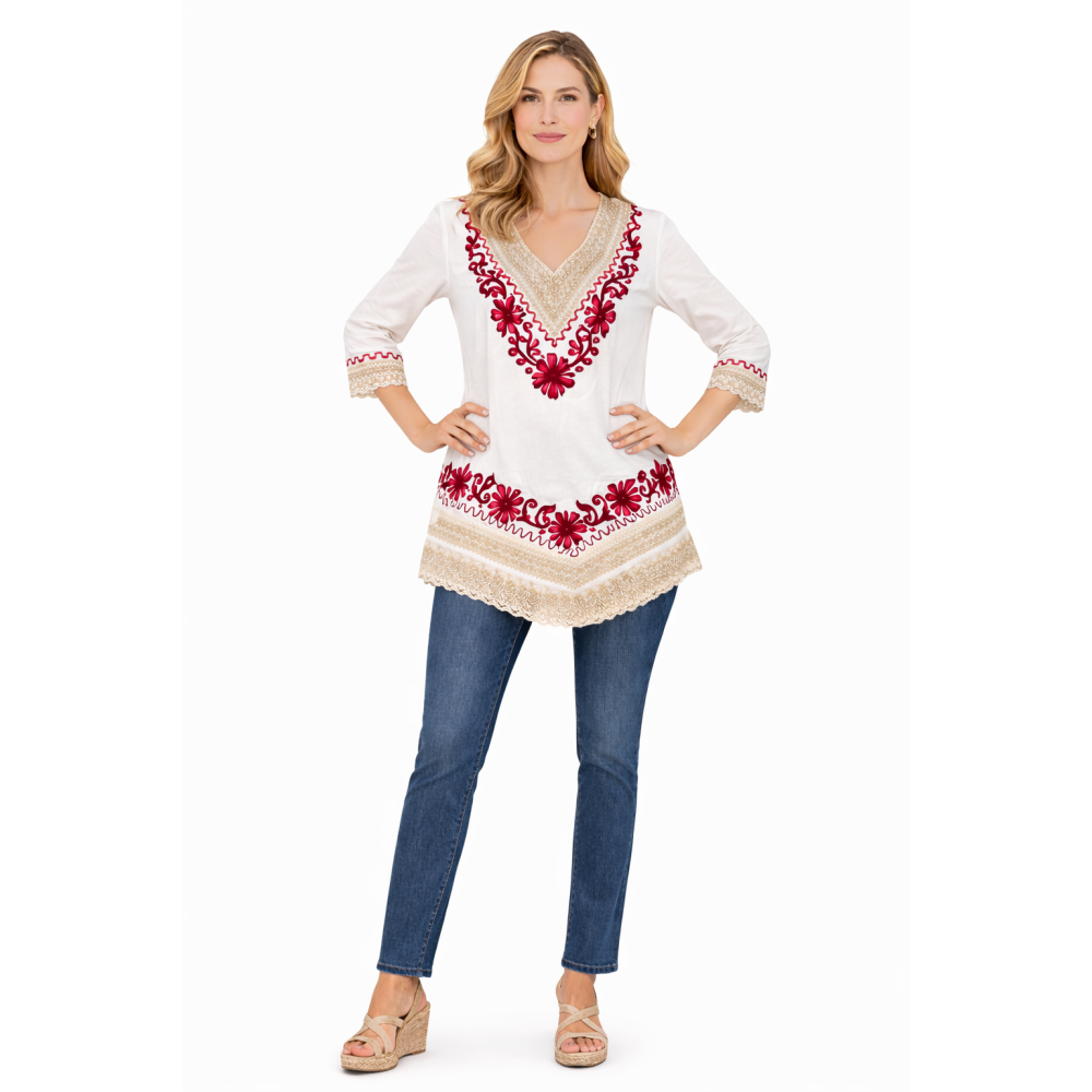 Women’s Pure Cotton Top | Natural Off-White Color | Breathable Summer Wear | Available in 5 Sizes | Casual & Daily Wear