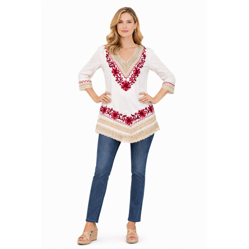 Women’s Pure Cotton Top | Natural Off-White Color | Breathable Summer Wear | Available in 5 Sizes | Casual & Daily Wear