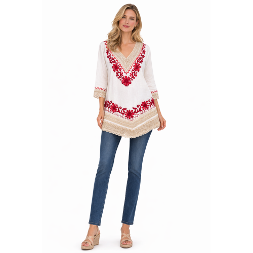 Women’s Pure Cotton Top | Natural Off-White Color | Breathable Summer Wear | Available in 5 Sizes | Casual & Daily Wear