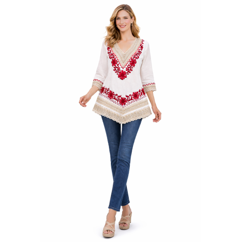 Women’s Pure Cotton Top | Natural Off-White Color | Breathable Summer Wear | Available in 5 Sizes | Casual & Daily Wear