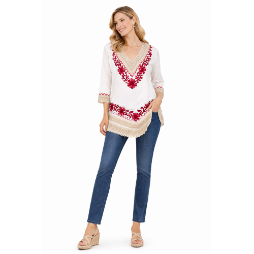 Women’s Pure Cotton Top | Natural Off-White Color | Breathable Summer Wear | Available in 5 Sizes | Casual & Daily Wear