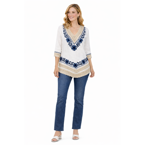 Women’s Pure Cotton Top | Natural Off-White Color | Breathable Summer Wear | Available in 5 Sizes | Casual & Daily Wear