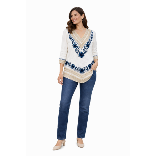 Women’s Pure Cotton Top | Natural Off-White Color | Breathable Summer Wear | Available in 5 Sizes | Casual & Daily Wear
