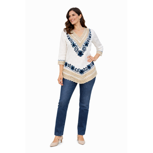 Women’s Pure Cotton Top | Natural Off-White Color | Breathable Summer Wear | Available in 5 Sizes | Casual & Daily Wear