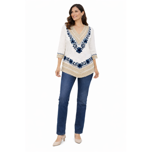 Women’s Pure Cotton Top | Natural Off-White Color | Breathable Summer Wear | Available in 5 Sizes | Casual & Daily Wear