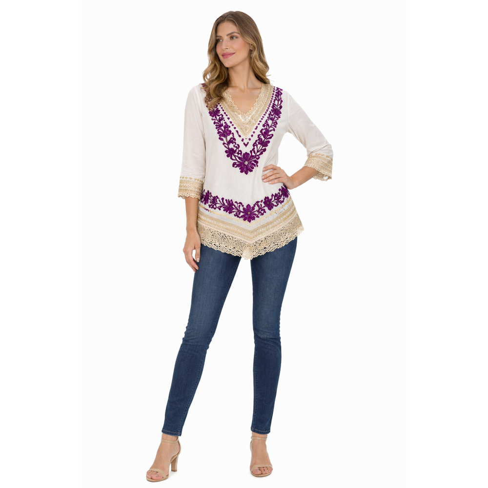 Women’s Pure Cotton Top | Natural Off-White Color | Breathable Summer Wear | Available in 5 Sizes | Casual & Daily Wear