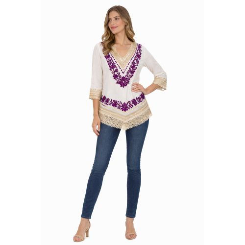 Women’s Pure Cotton Top | Natural Off-White Color | Breathable Summer Wear | Available in 5 Sizes | Casual & Daily Wear