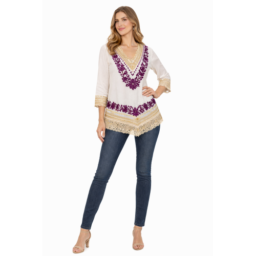 Women’s Pure Cotton Top | Natural Off-White Color | Breathable Summer Wear | Available in 5 Sizes | Casual & Daily Wear