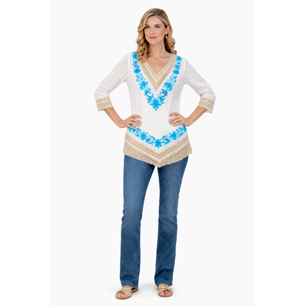 Women’s Pure Cotton Top | Natural Off-White Color | Breathable Summer Wear | Available in 5 Sizes | Casual & Daily Wear