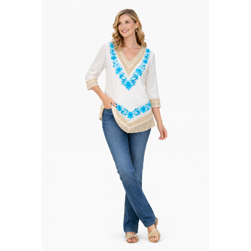Women’s Pure Cotton Top | Natural Off-White Color | Breathable Summer Wear | Available in 5 Sizes | Casual & Daily Wear