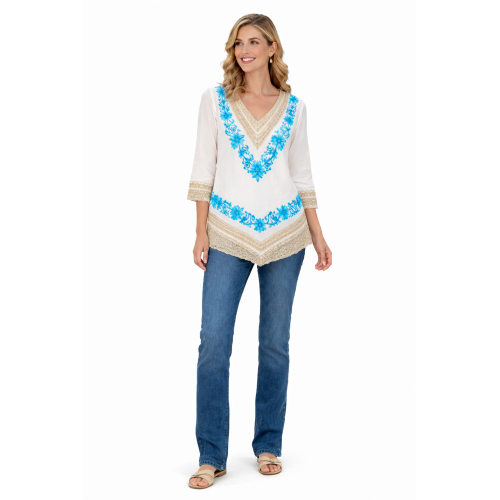 Women’s Pure Cotton Top | Natural Off-White Color | Breathable Summer Wear | Available in 5 Sizes | Casual & Daily Wear