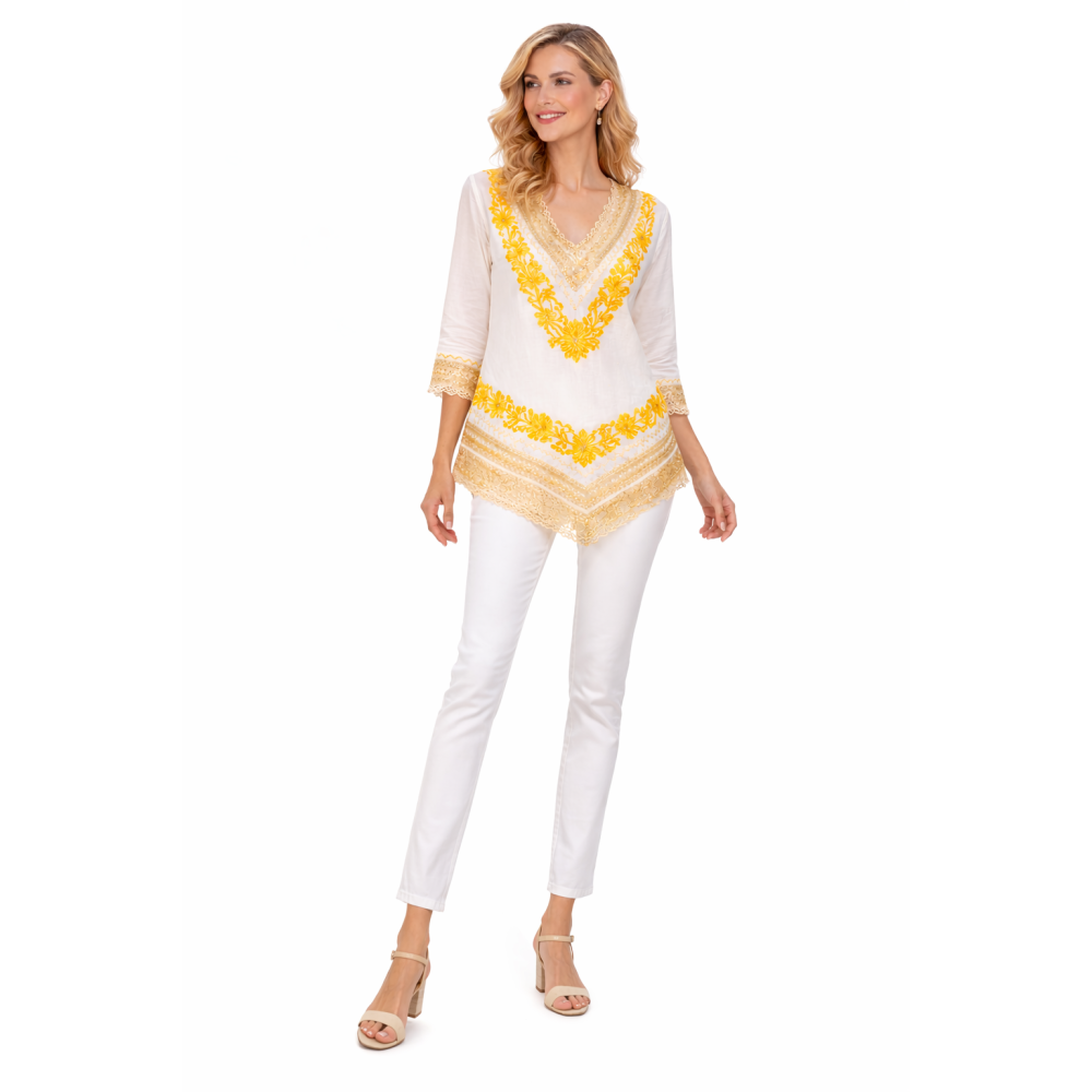 Women’s Pure Cotton Top | Natural Off-White Color | Breathable Summer Wear | Available in 5 Sizes | Casual & Daily Wear