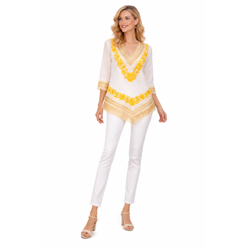 Women’s Pure Cotton Top | Natural Off-White Color | Breathable Summer Wear | Available in 5 Sizes | Casual & Daily Wear
