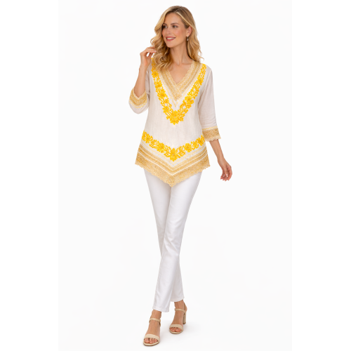 Women’s Pure Cotton Top | Natural Off-White Color | Breathable Summer Wear | Available in 5 Sizes | Casual & Daily Wear