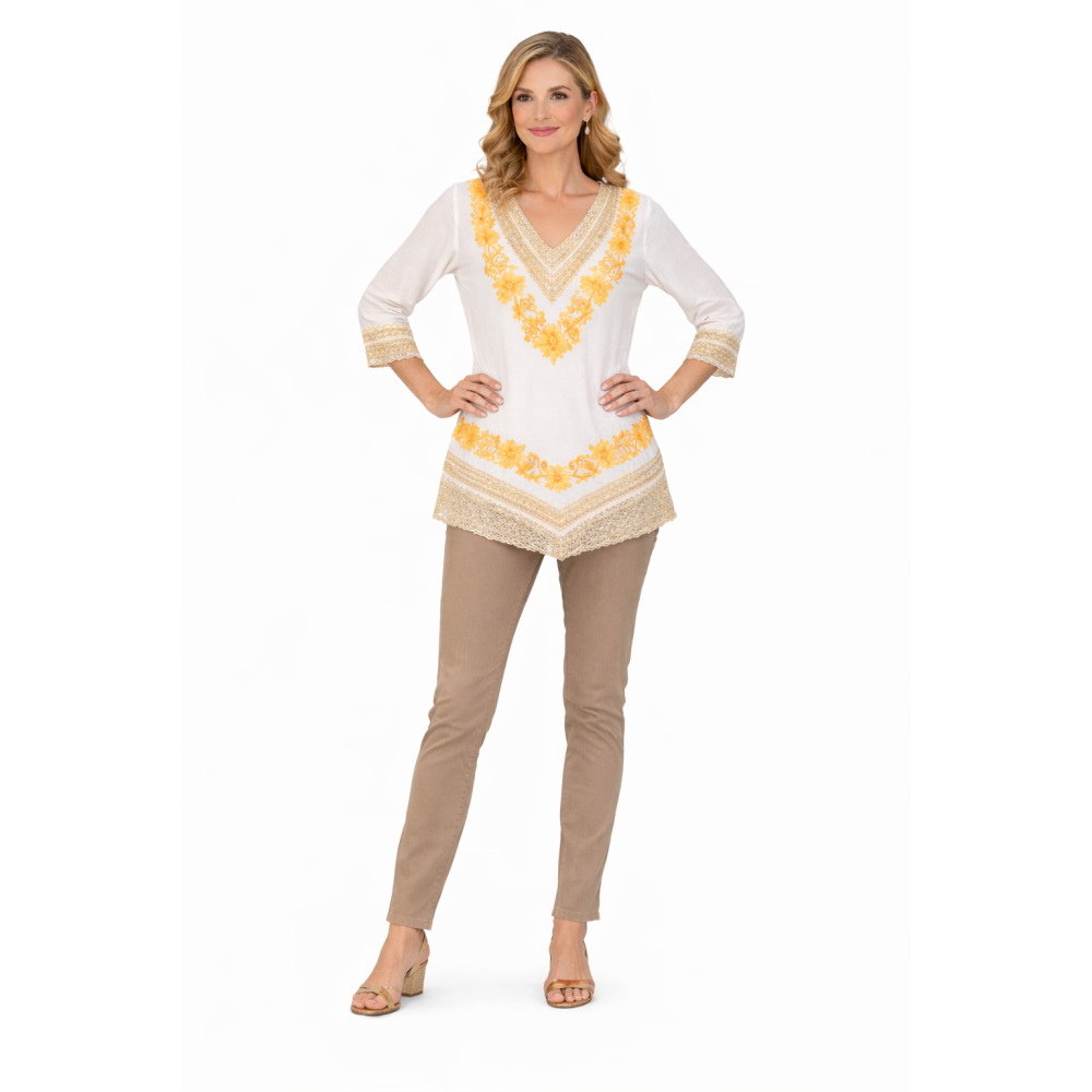 Women’s Pure Cotton Top | Natural Off-White Color | Breathable Summer Wear | Available in 5 Sizes | Casual & Daily Wear