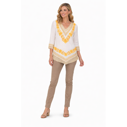 Women’s Pure Cotton Top | Natural Off-White Color | Breathable Summer Wear | Available in 5 Sizes | Casual & Daily Wear