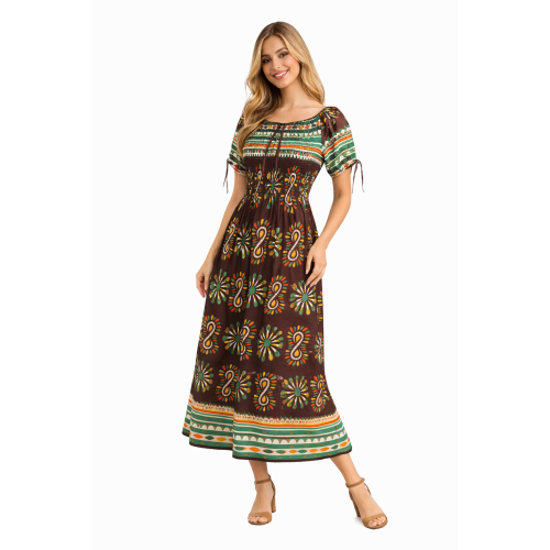 Premium Smocked Rayon Dress for Women | New Printed Collection | 140 GSM Soft Rayon Fabric | Comfortable Fit | Casual & Daily Wear