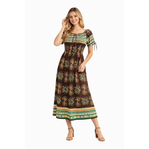 Premium Smocked Rayon Dress for Women | New Printed Collection | 140 GSM Soft Rayon Fabric | Comfortable Fit | Casual & Daily Wear