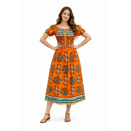 Premium Smocked Rayon Dress for Women | New Printed Collection | 140 GSM Soft Rayon Fabric | Comfortable Fit | Casual & Daily Wear