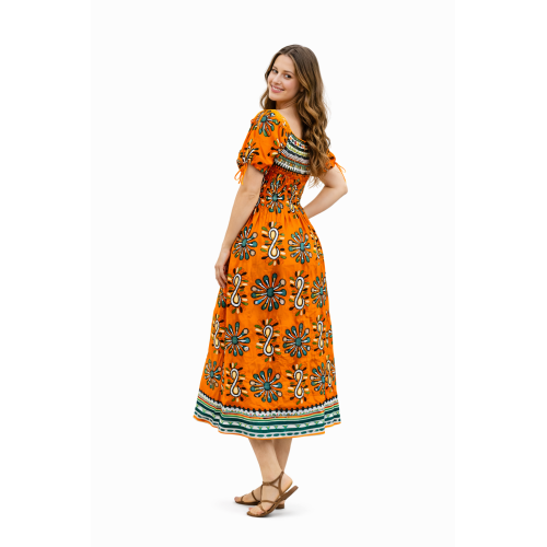 Premium Smocked Rayon Dress for Women | New Printed Collection | 140 GSM Soft Rayon Fabric | Comfortable Fit | Casual & Daily Wear
