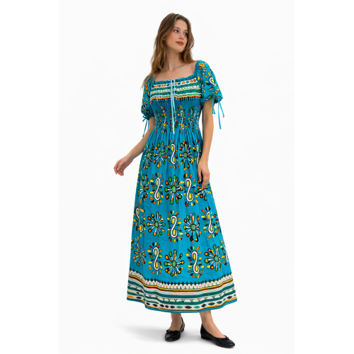 Premium Smocked Rayon Dress for Women | New Printed Collection | 140 GSM Soft Rayon Fabric | Comfortable Fit | Casual & Daily Wear