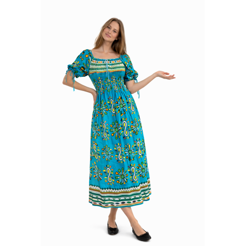 Premium Smocked Rayon Dress for Women | New Printed Collection | 140 GSM Soft Rayon Fabric | Comfortable Fit | Casual & Daily Wear