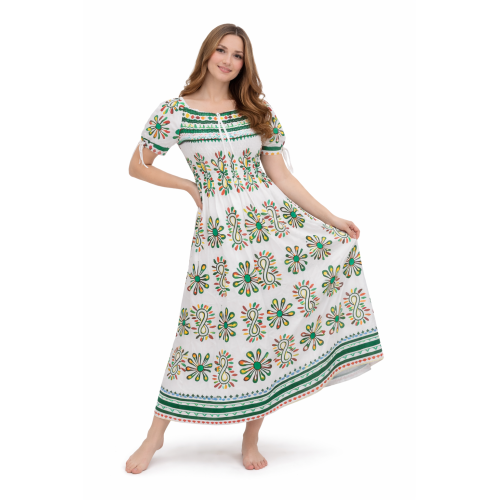Premium Smocked Rayon Dress for Women | New Printed Collection | 140 GSM Soft Rayon Fabric | Comfortable Fit | Casual & Daily Wear