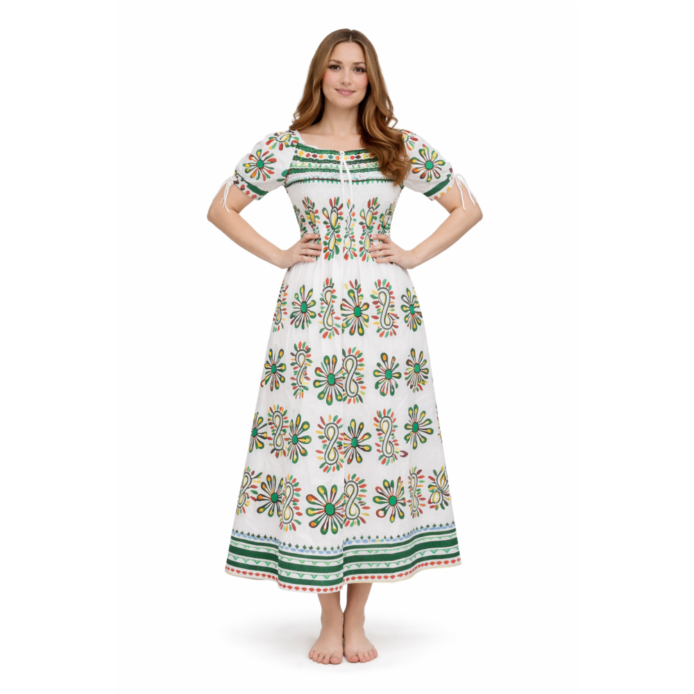 Premium Smocked Rayon Dress for Women | New Printed Collection | 140 GSM Soft Rayon Fabric | Comfortable Fit | Casual & Daily Wear