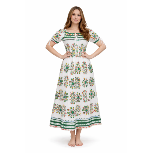Premium Smocked Rayon Dress for Women | New Printed Collection | 140 GSM Soft Rayon Fabric | Comfortable Fit | Casual & Daily Wear