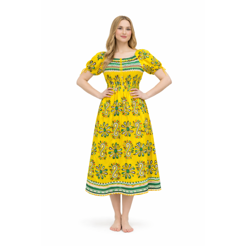 Premium Smocked Rayon Dress for Women | New Printed Collection | 140 GSM Soft Rayon Fabric | Comfortable Fit | Casual & Daily Wear
