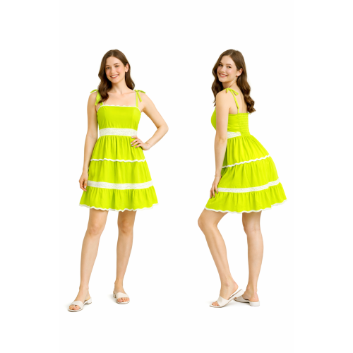 Rayon Dress for Women | Back Smoking Elastic Fit | Soft & Breathable Rayon Fabric | Casual & Daily Wear Dress | Free Size