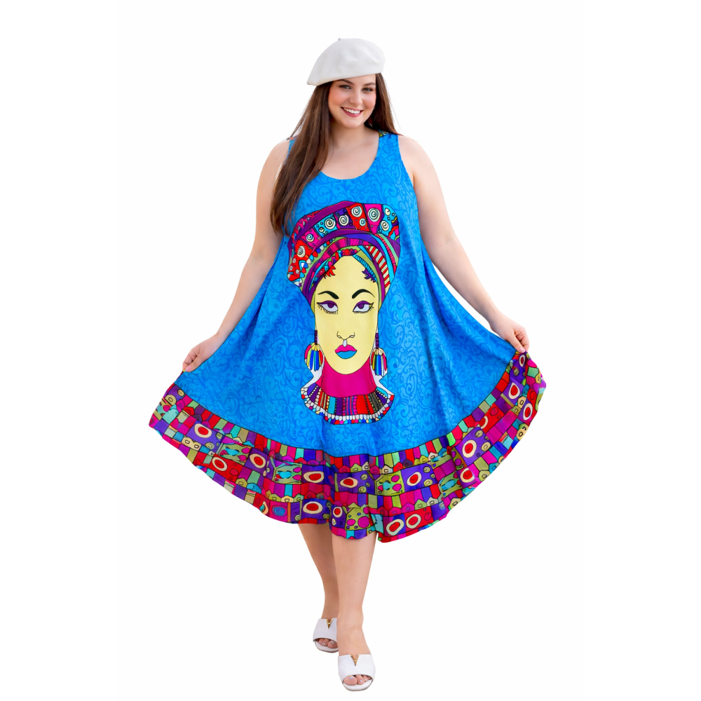 Rayon Umbrella Dress for Women | All Over Printed Flared Dress | Soft & Breathable Fabric | Casual & Festive Wear | Free Size | Affordable Fashion