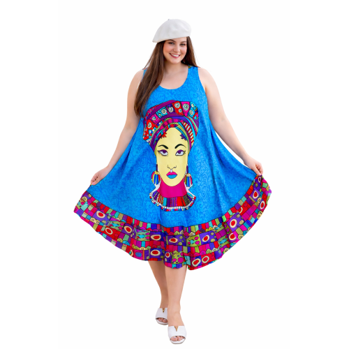 Rayon Umbrella Dress for Women | All Over Printed Flared Dress | Soft & Breathable Fabric | Casual & Festive Wear | Free Size | Affordable Fashion