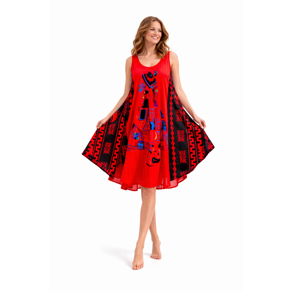 Rayon Umbrella Dress for Women | All Over Printed Flared Dress | Soft & Breathable Fabric | Casual & Festive Wear | Free Size | Affordable Fashion