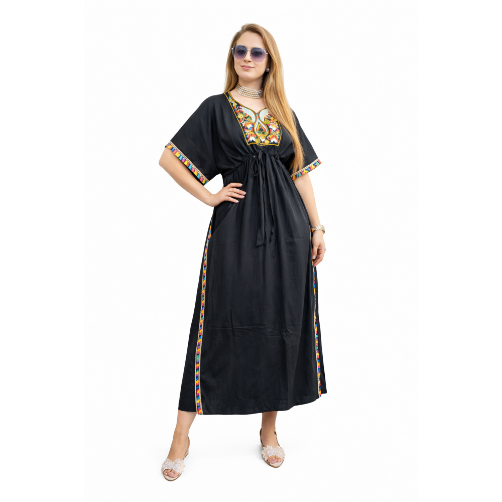 Women’s Peacock Design Long Kaftan | Elegant Flowy Fit | All Shades Available | Comfortable Ethnic Wear