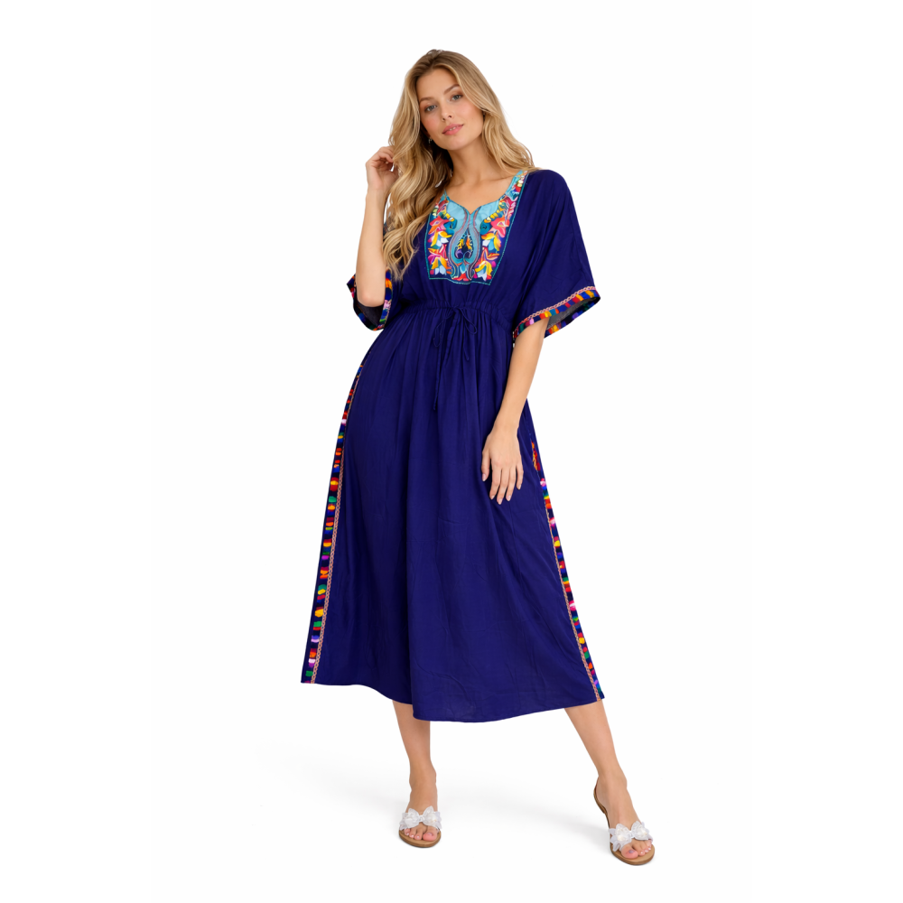 Women’s Peacock Design Long Kaftan | Elegant Flowy Fit | All Shades Available | Comfortable Ethnic Wear
